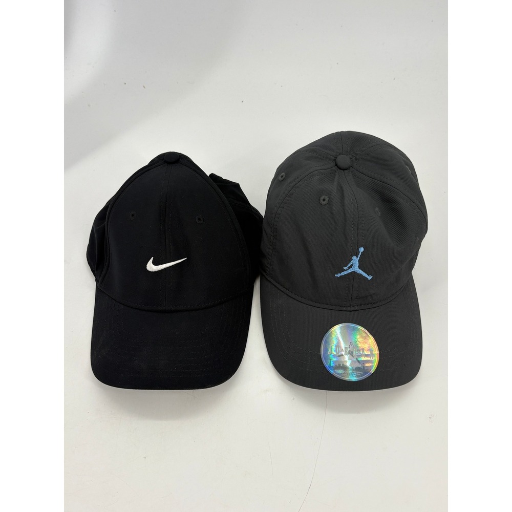 Nike Jordan Club Cap Bundle Kids S/M Dri-FIT Snapback Black Grey Hat Set